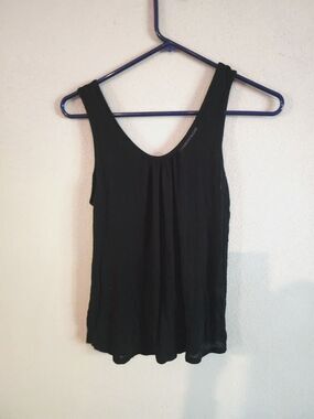 Must Have Black Fringe Back Tank Top Open Cutout Womens Boho Festival Edgy Shirt
